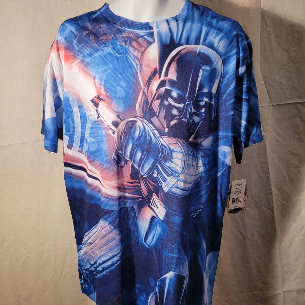 Star Wars Darth Vader Blue Double Sided Tee Shirt